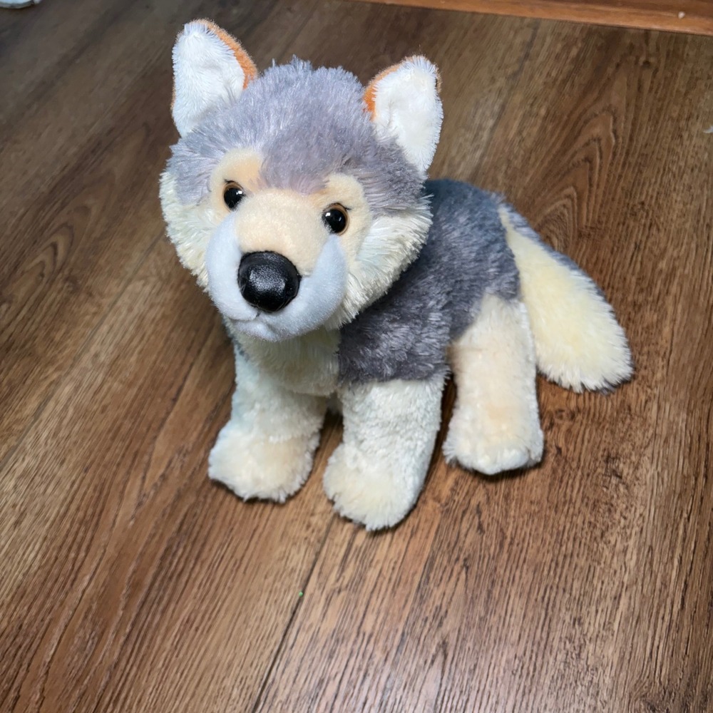 Aurora World Timber Wolf Plush Stuffed Animal Gray Cream 12 Inch Wildlife Toy
